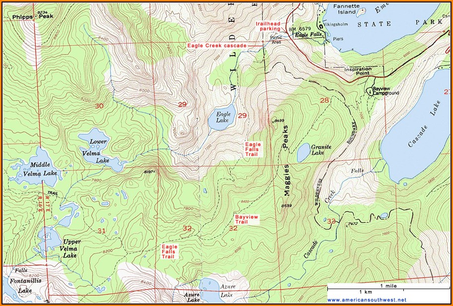Lake Tahoe Topographic Map