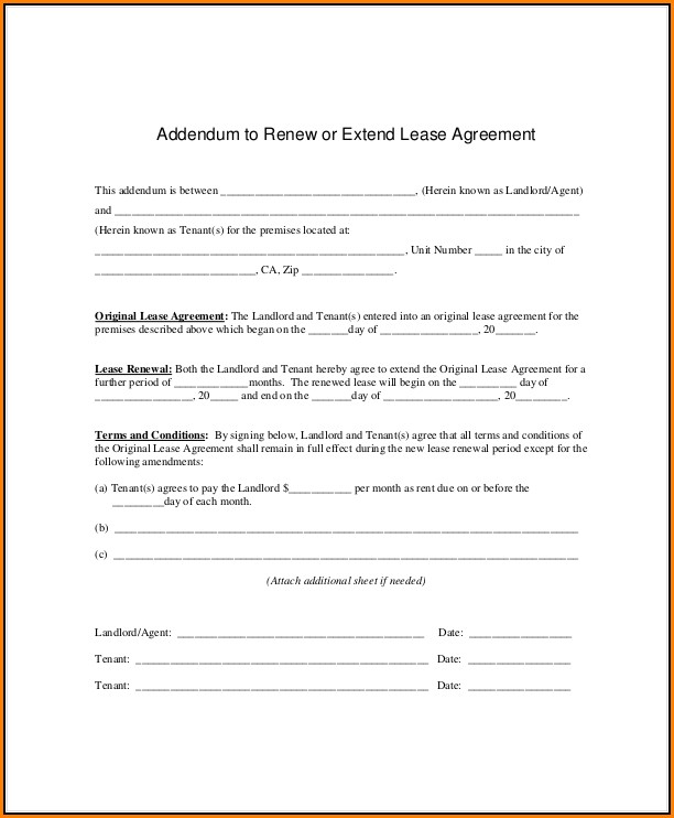 Lease Renewal Template Free