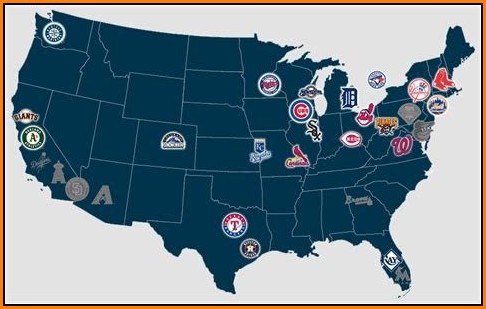 Major League Baseball Stadiums Map Poster