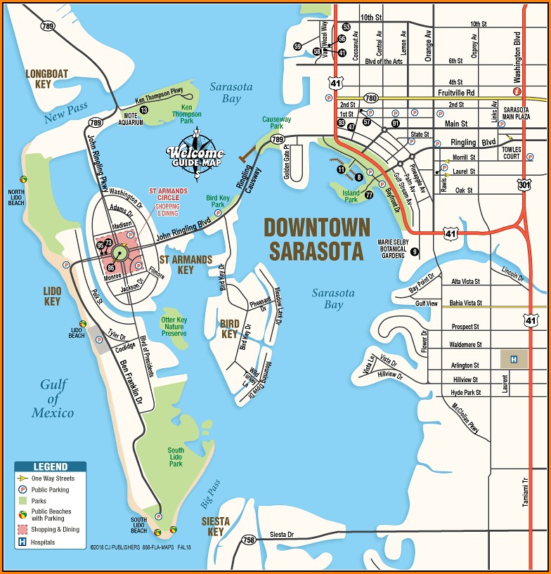 Map Of Downtown Sarasota Florida