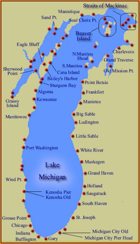 Map Of Lake Michigan Shoreline