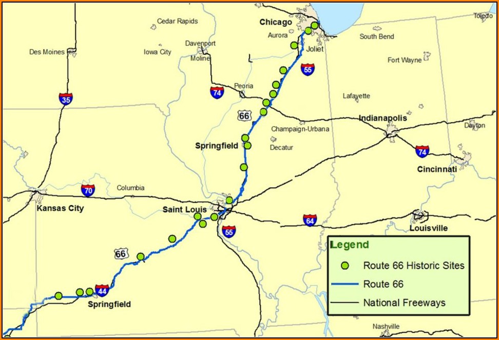 Map Of Route 66