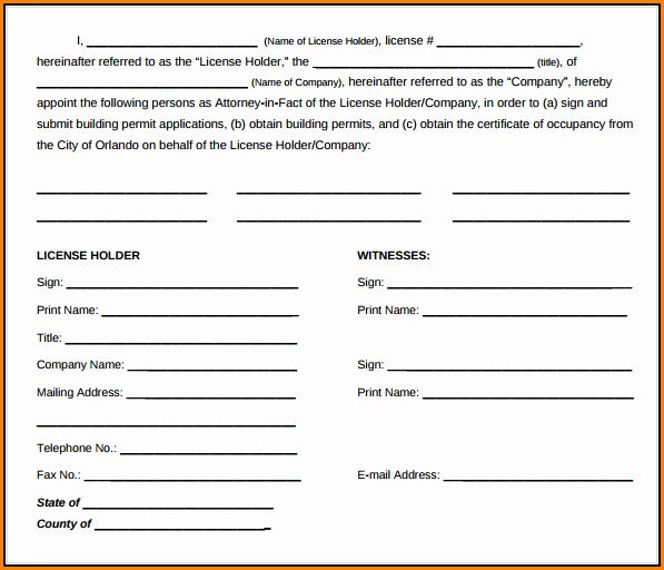 Power Of Attorney Forms Free Download
