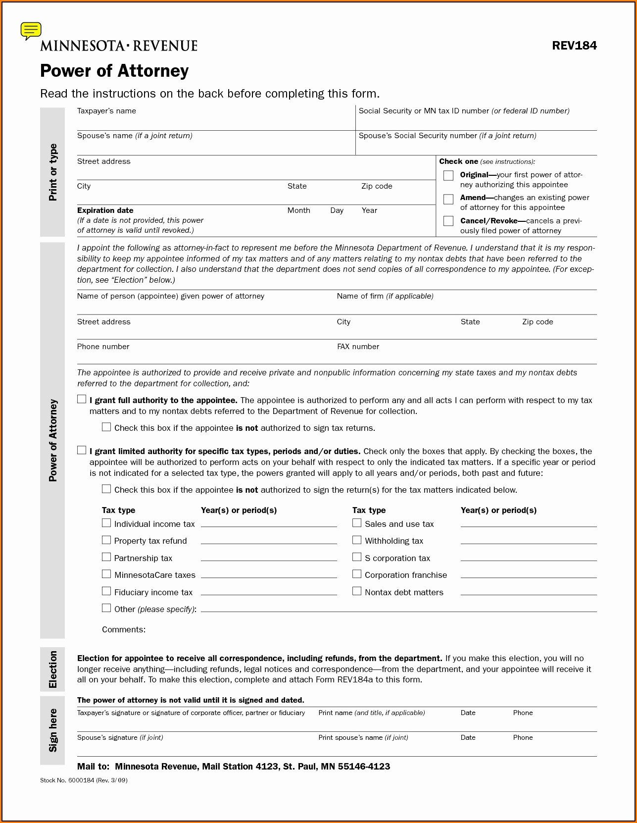Printable Durable Power Of Attorney Form Minnesota. 