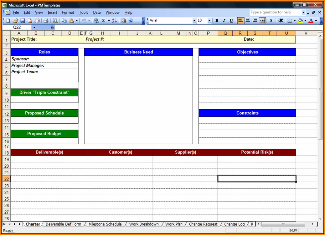 Project Management Spreadsheet Template Free