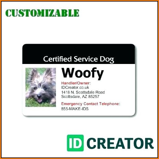Service Dog Badge Template
