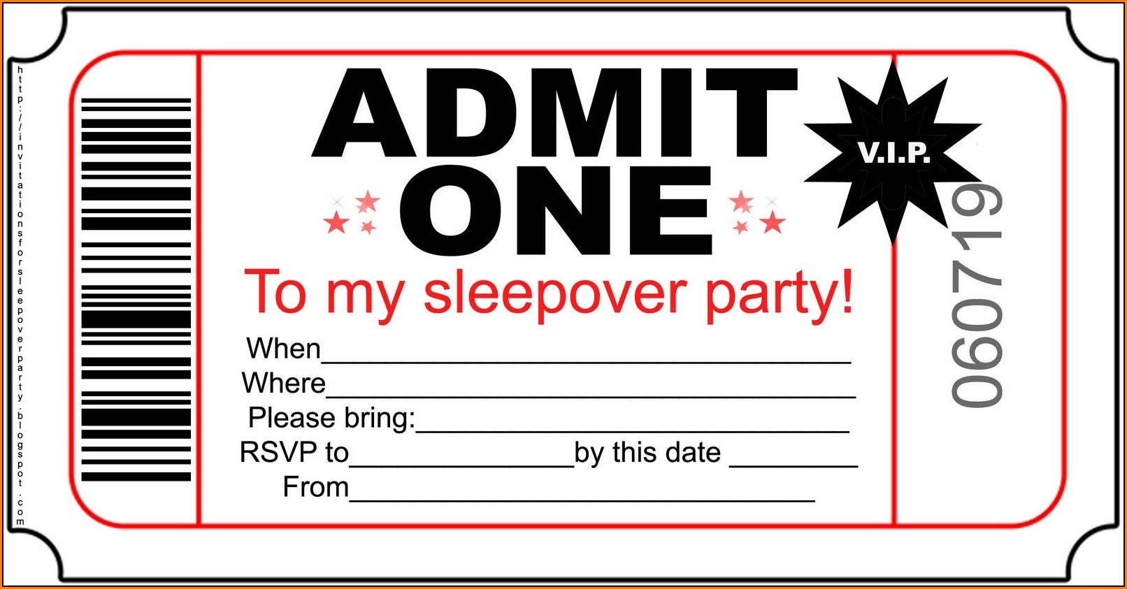 Sleepover Invitation Templates
