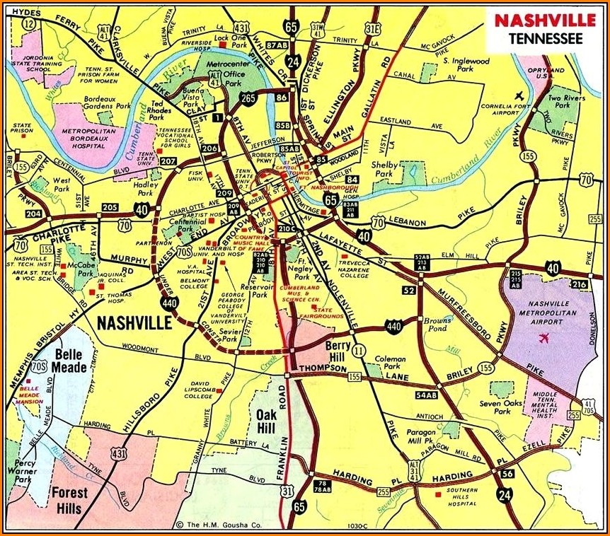 Tennessee Map Gatlinburg Nashville