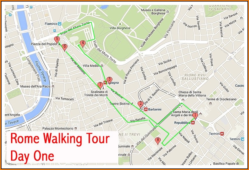 Walking Tour Map Of Rome