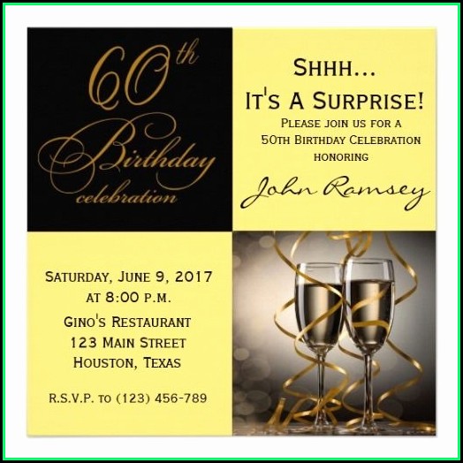 60th Birthday Invitation Template Download