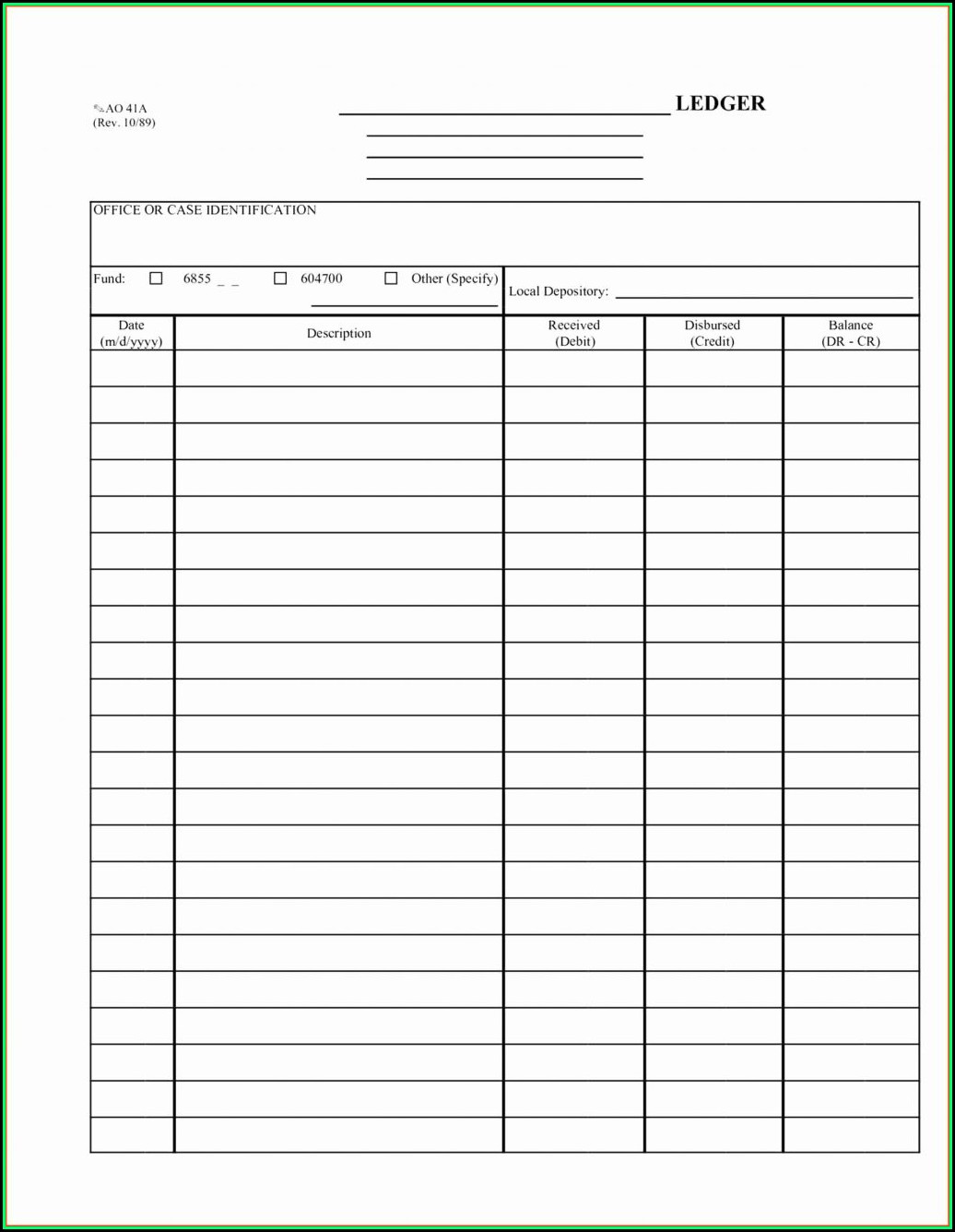 Accounting Ledger Template Example