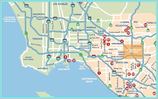Anaheim California Hotel Map