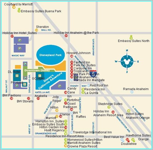 Anaheim Disney Hotel Map