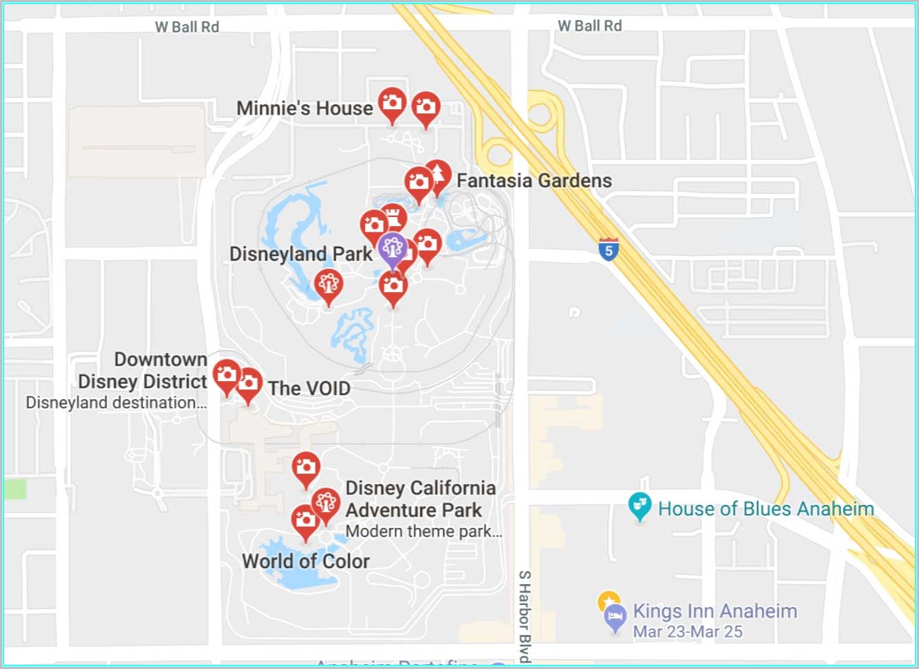 Anaheim Hotel Map Near Disneyland