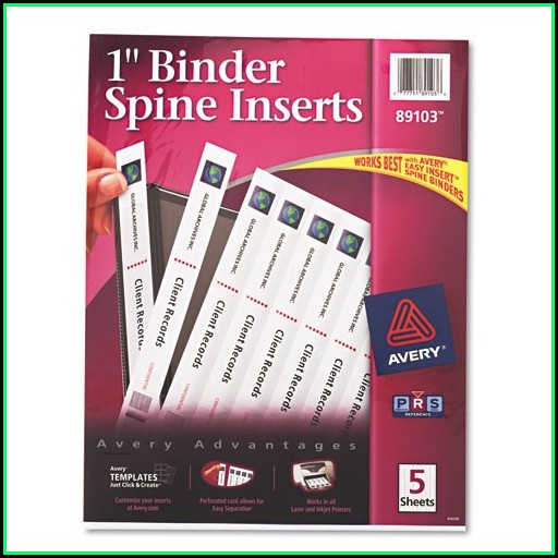 Avery Binder Templates Spine 1 Inch