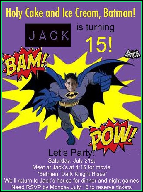 Batman Birthday Invitation Templates Free