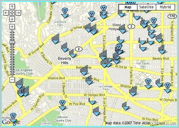 Beverly Hills Tours Of Celebrity Homes Map