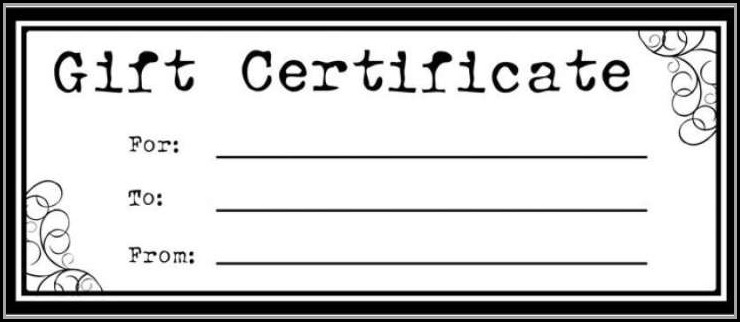 Blank Gift Certificate Template Free
