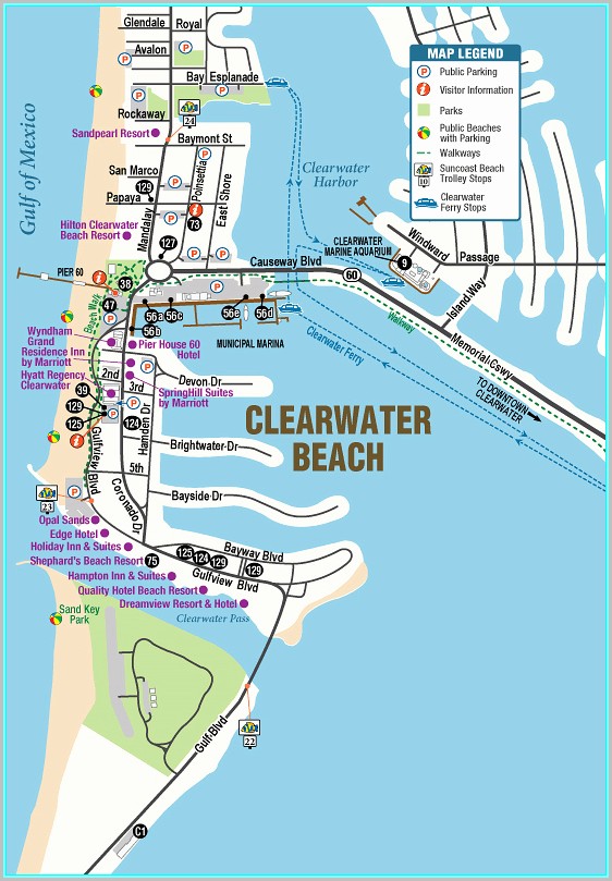 Clearwater Beach Fl Hotels Map