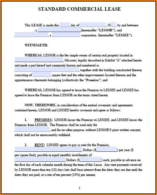 Free Commercial Lease Agreement Template Download