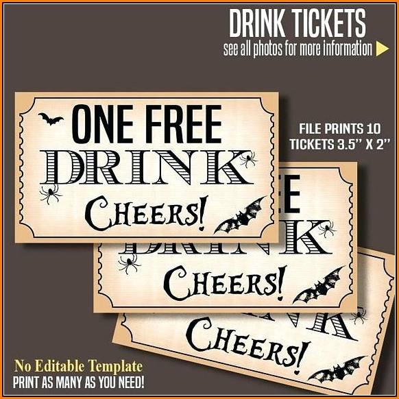 Free Customizable Drink Ticket Template