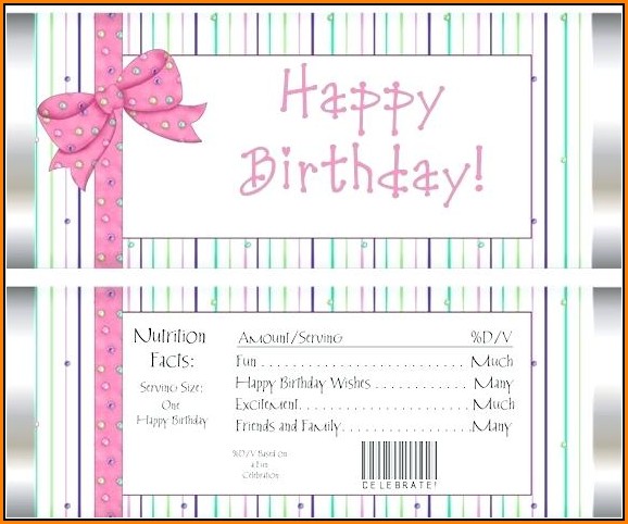 Free Happy Birthday Candy Bar Wrapper Template