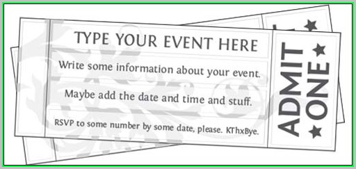 Free Printable Event Ticket Template