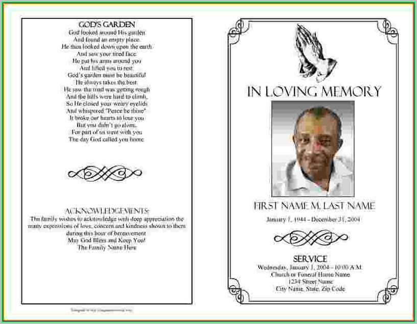 Free Printable Funeral Program Template Word