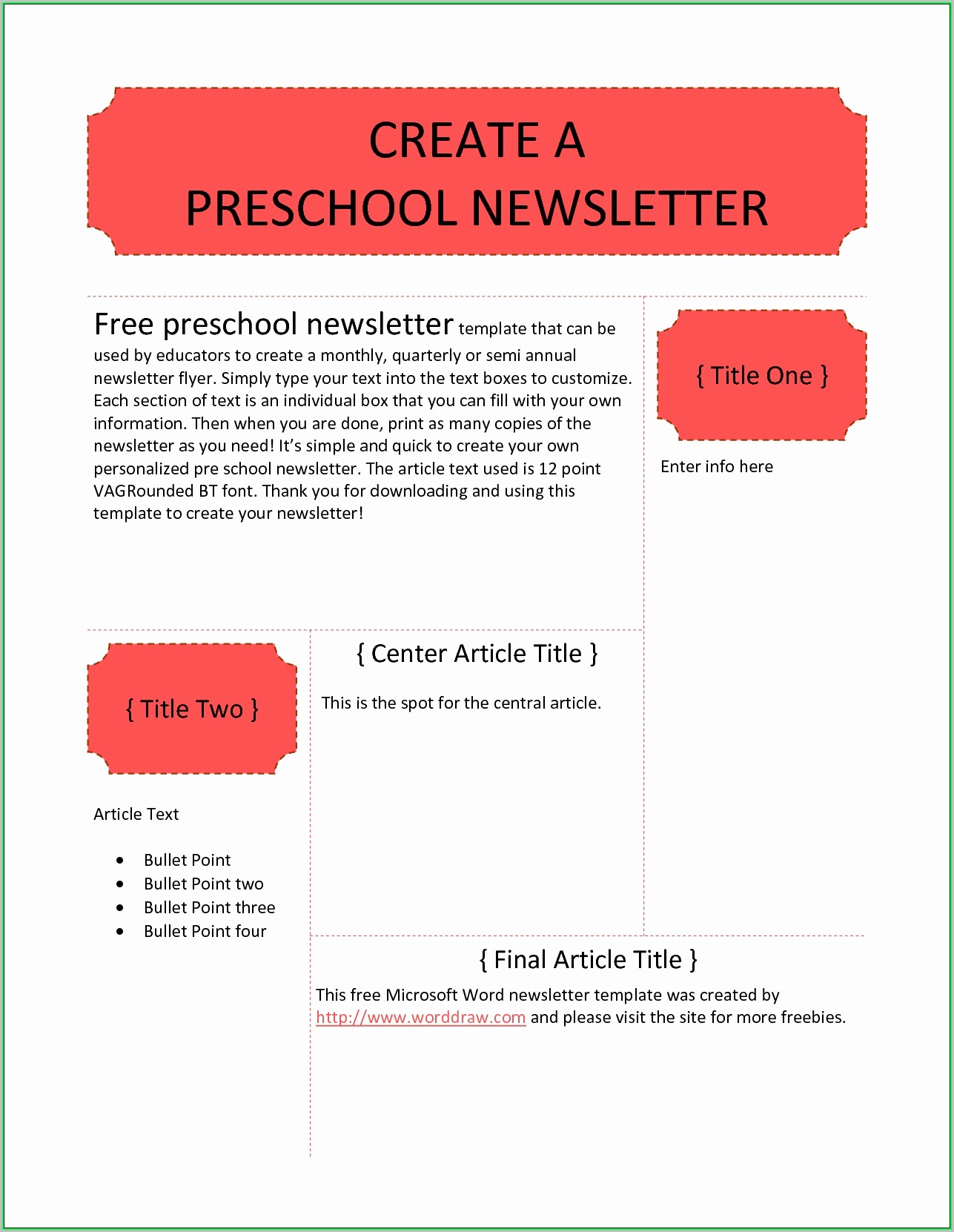 Free Printable Newsletter Templates For Daycares