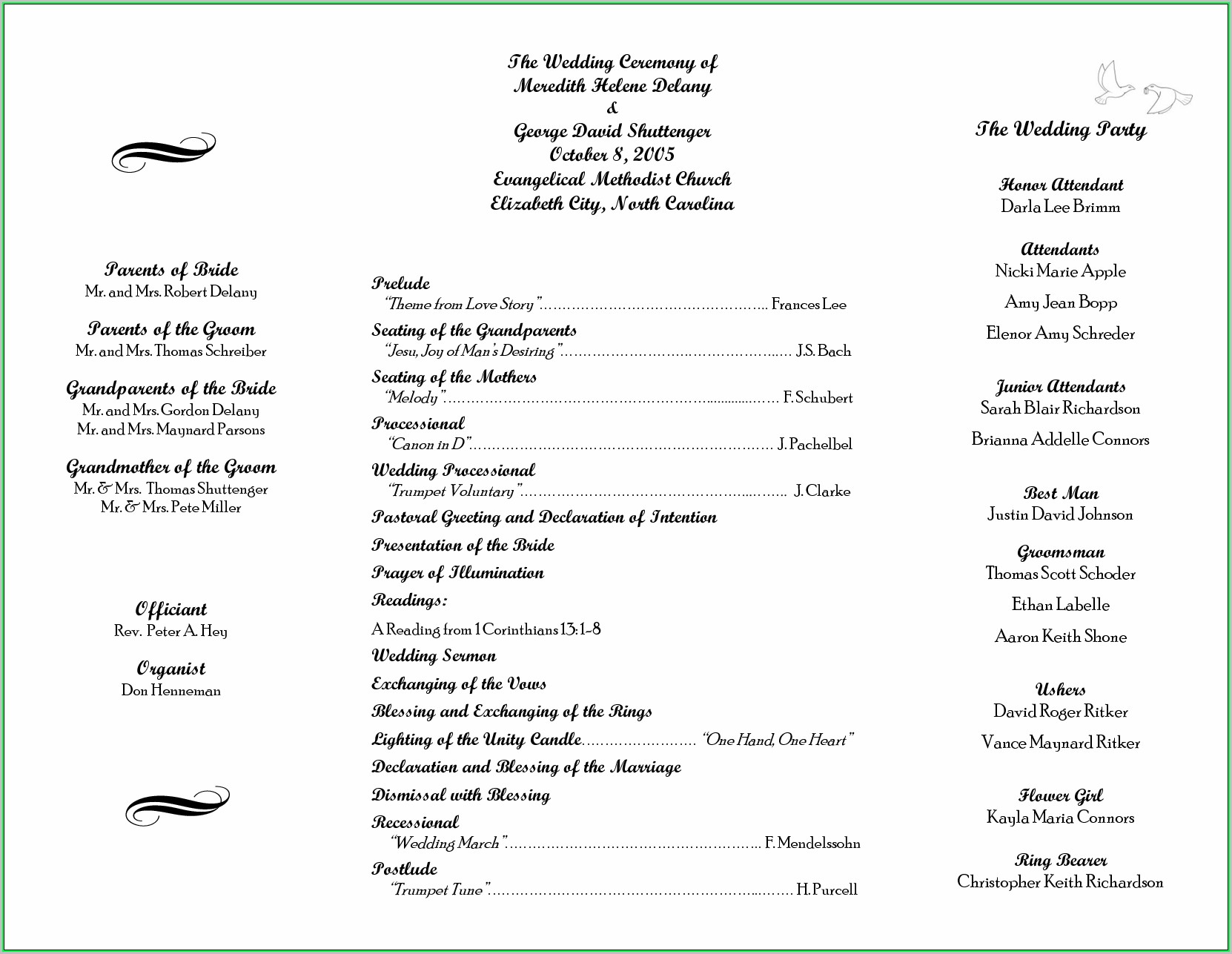 Free Printable Wedding Program Templates Download