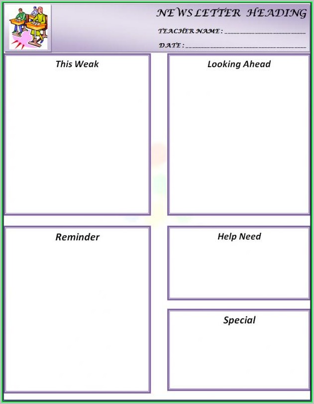 Free Printable Weekly Newsletter Templates For Teachers