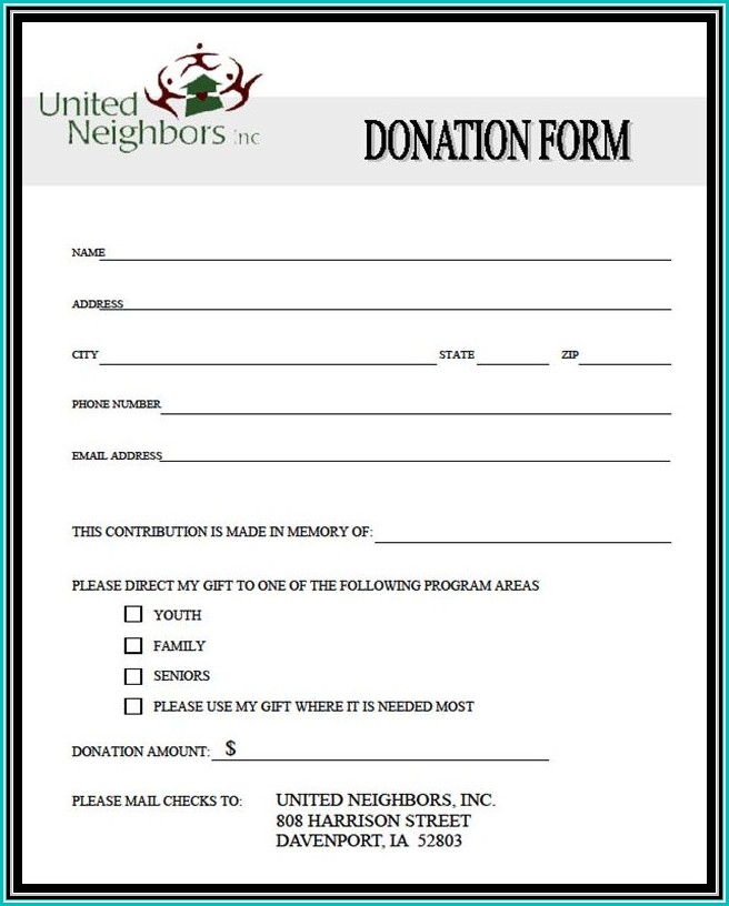Sample Donation Forms For Nonprofits