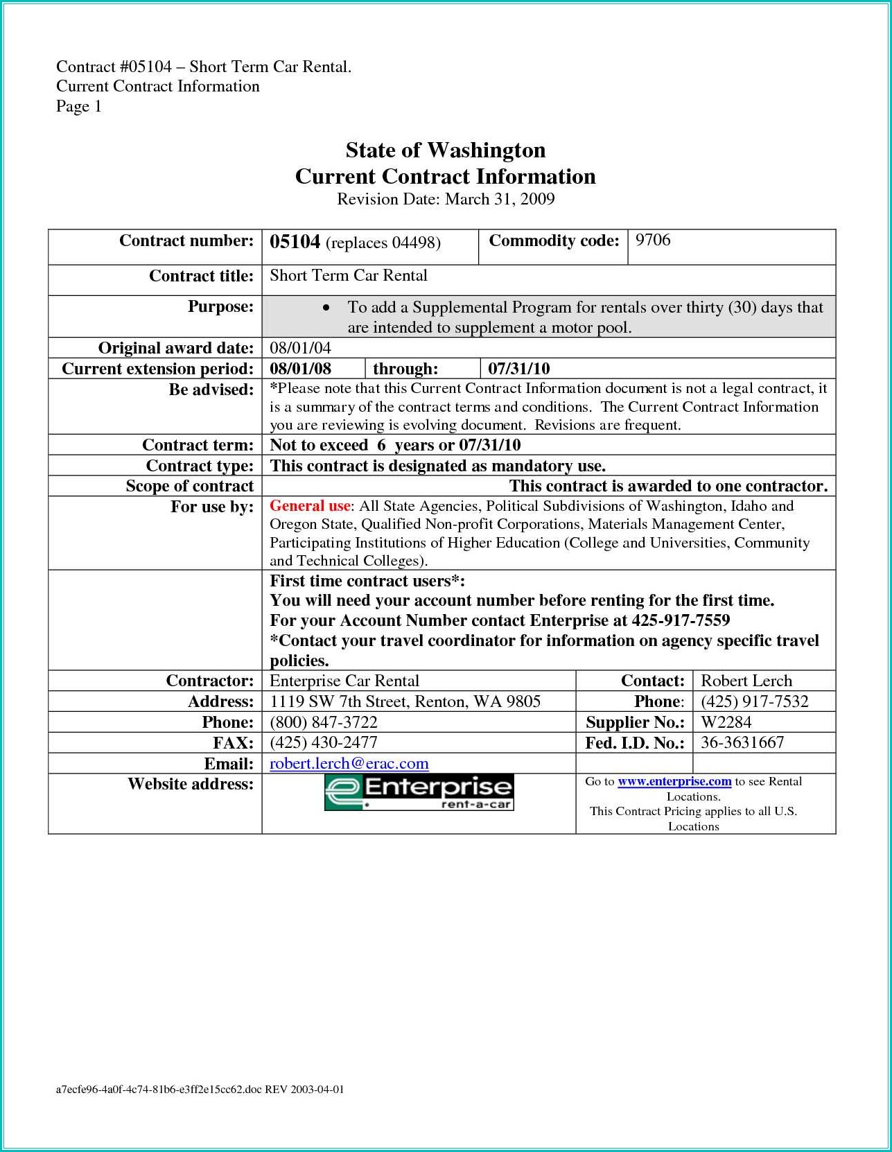 Simple Car Rental Agreement Form