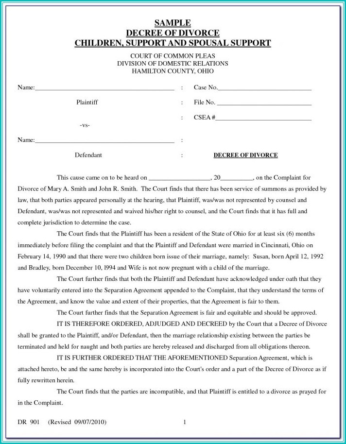 Texas Uncontested Divorce Forms Pdf