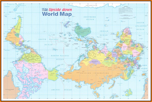 World Map Upside Down Poster