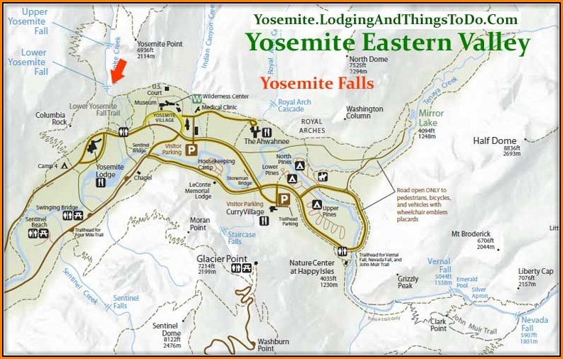 Yosemite Valley Lodging Map
