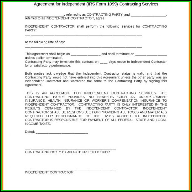 1099 Form Independent Contractor Agreement