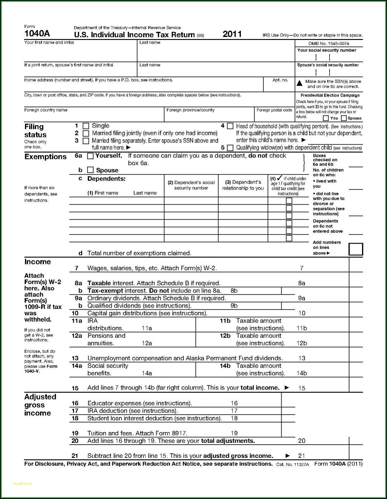 2013 Form 1040a