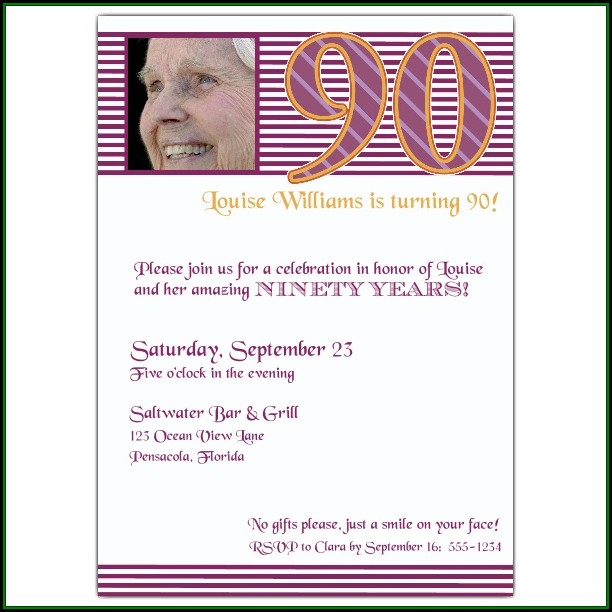 90 Birthday Invitation Templates