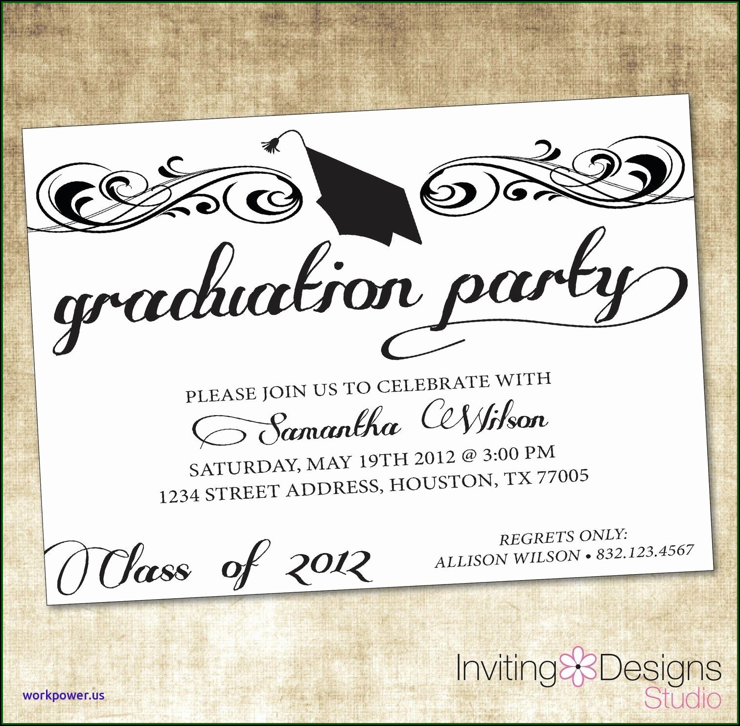Black And White Graduation Party Invitation Templates