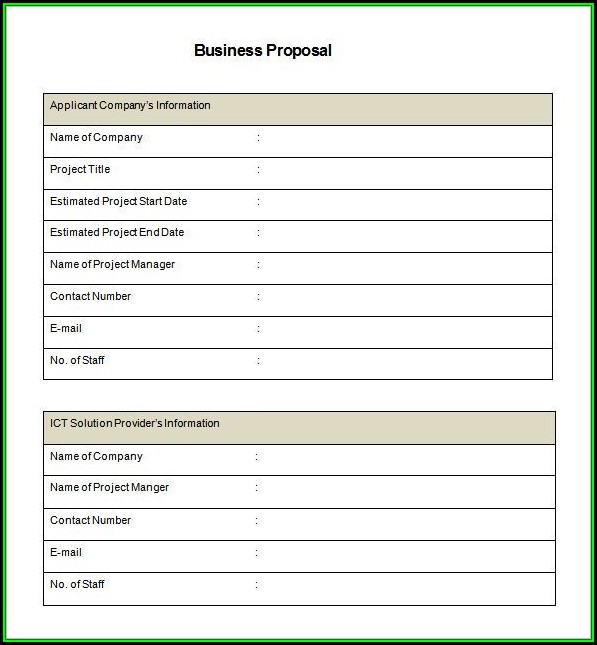 Business Proposal Template Pdf Free