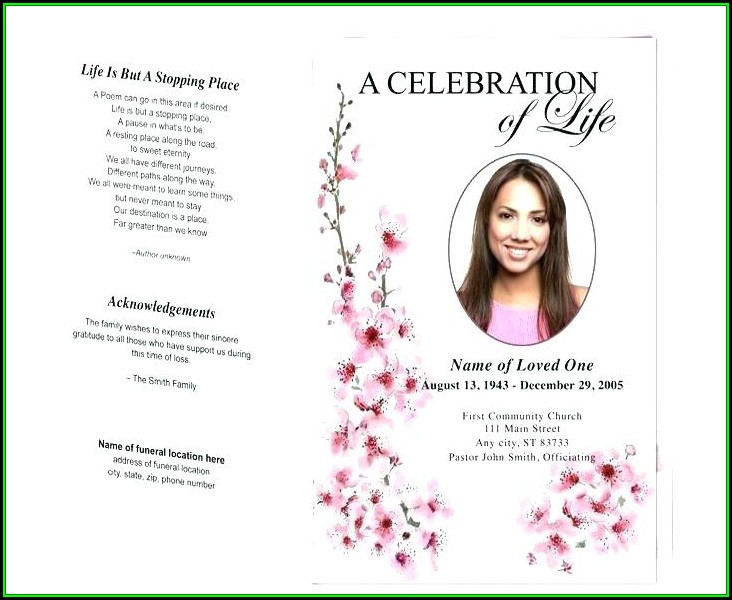 Celebration Of Life Template Publisher