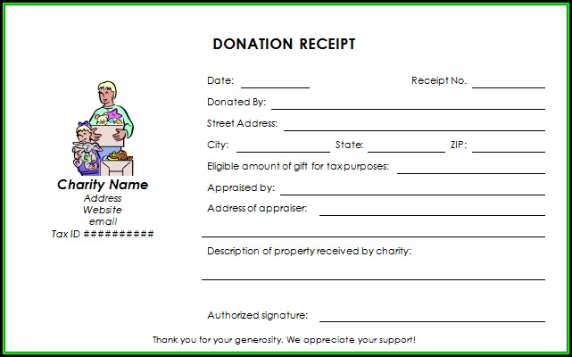 Charitable Donation Form Receipt