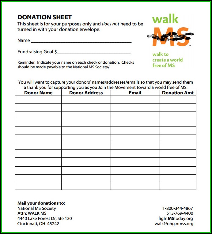 Charity Donation Form Template