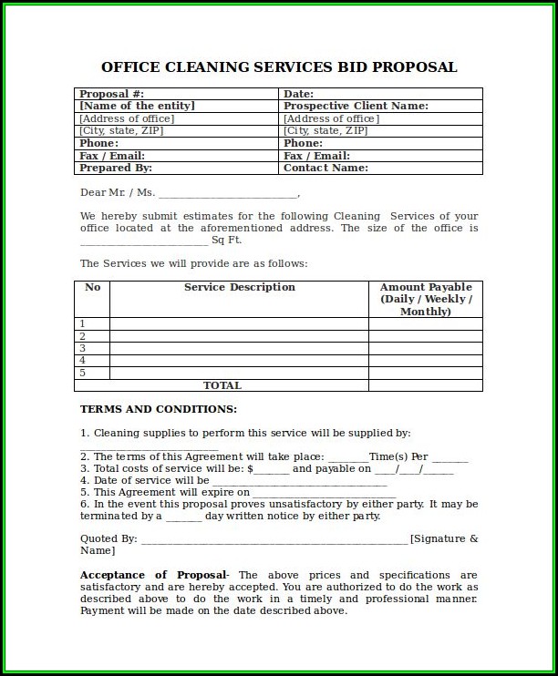 Cleaning Services Proposal Template