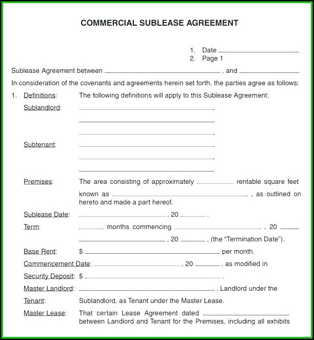 Commercial Property Lease Agreement Template Word