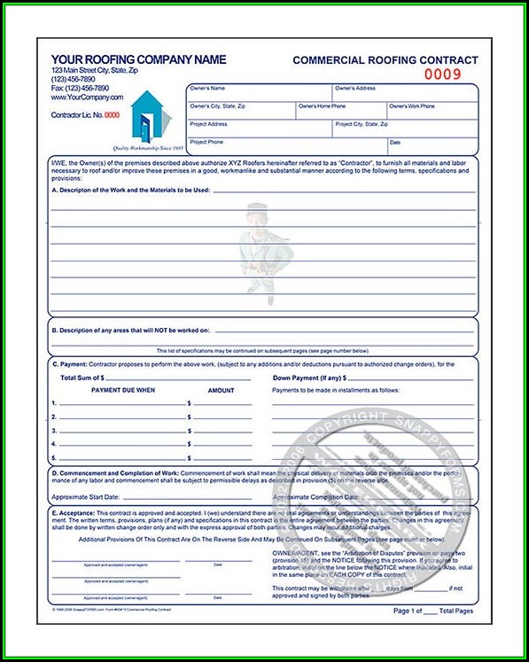Commercial Roofing Contract Template