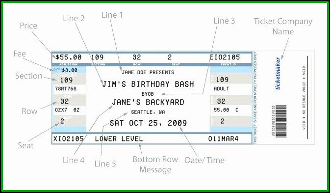 Concert Ticket Template Free Word