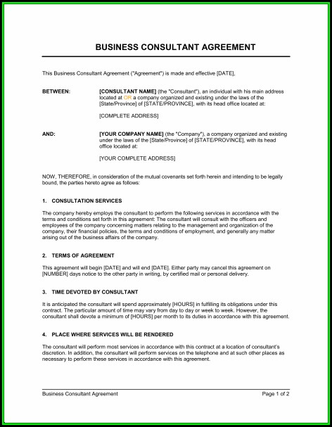 Consulting Agreement Template Short