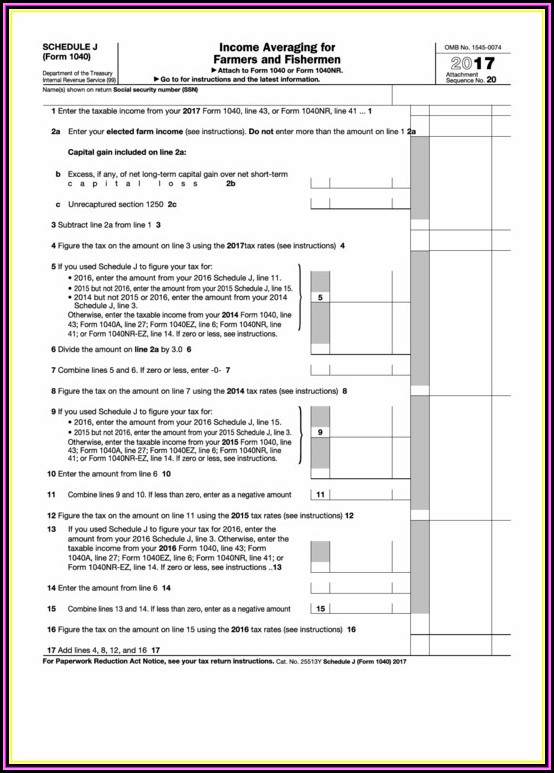 Fillable Form 1040 For 2017